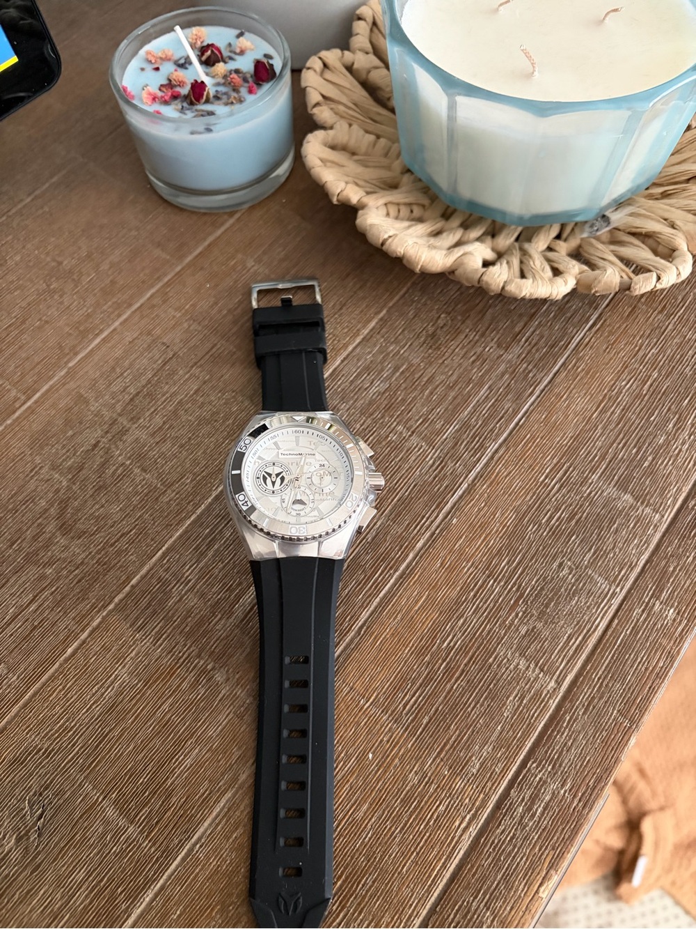 Invicta Silver Dial Watch with Black Strap